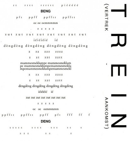 de typografische experimenten is het kenmerk in dit gedicht